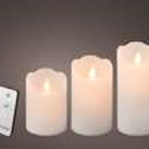 LED Waving Kaars Wax binnen dia 7,5-H15cm wit/warm wit